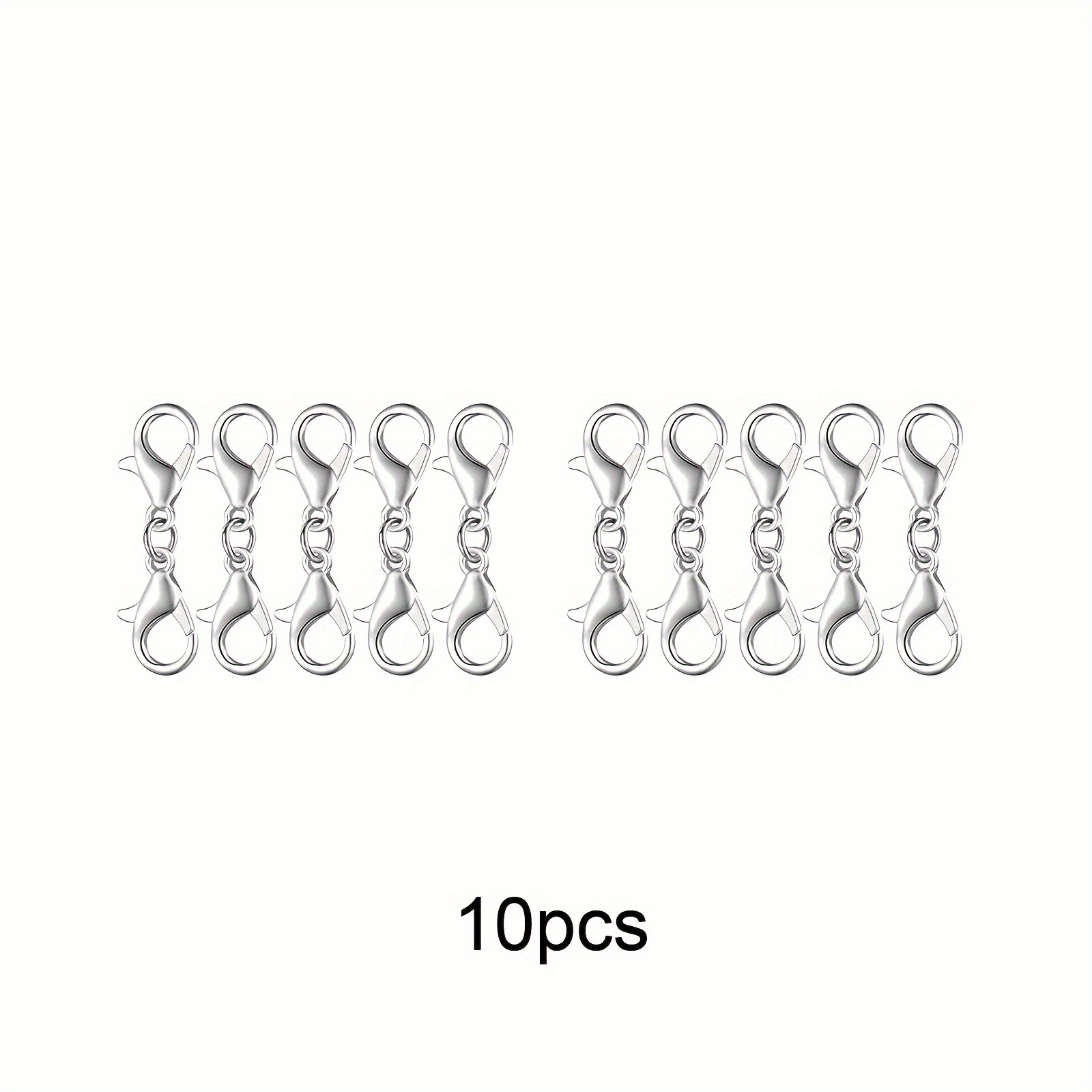 10pcs Double-ended Lobster Clasp Chain Extenders - Alloy, For Jewelry Making & Crafts - Additions