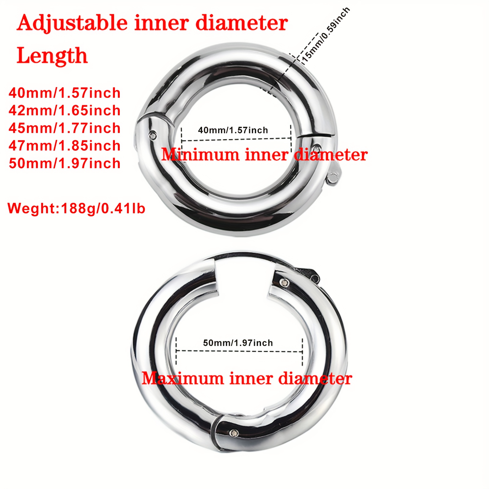 Adjustable Stainless Steel Penis Cock Ring Glans Penis Ball Temu