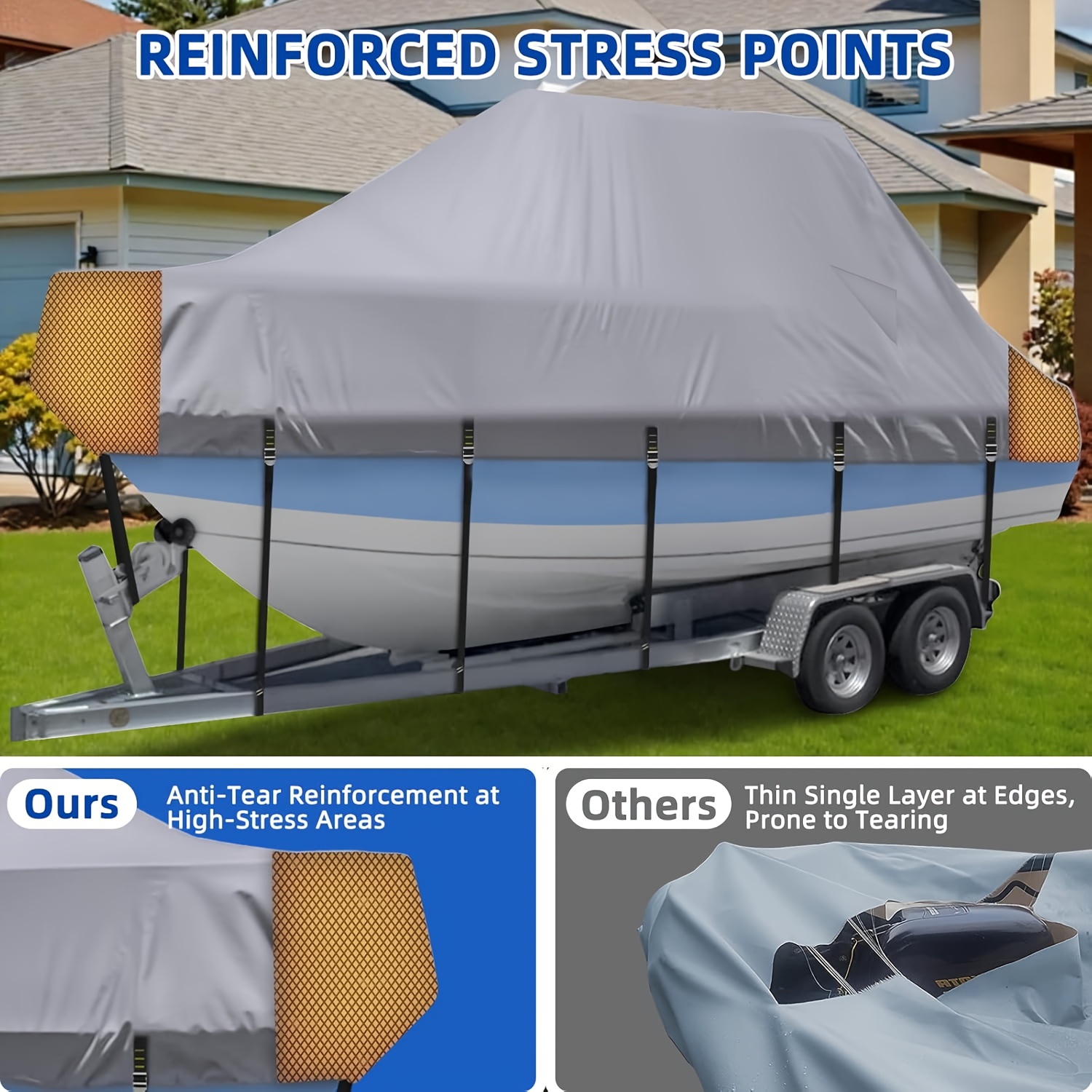 900D Heavy-Duty Marine Grade Center Console Boat Cover