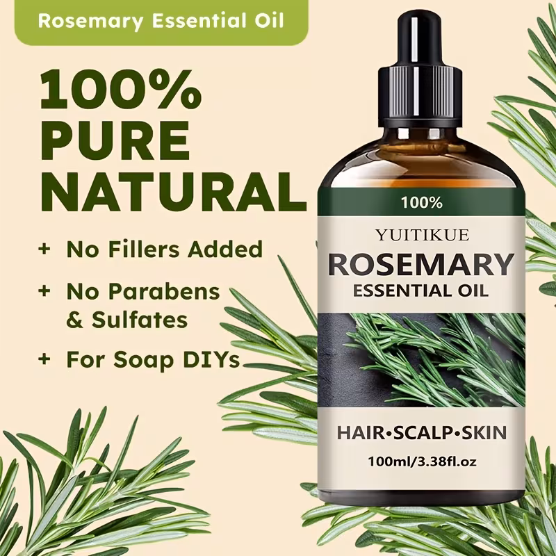 2pcs pure rosemary oil rich in and rosemary leaf oil it absorbs quickly and moisturizes the hair and rough hair texture gently prevents split ends Product details 7