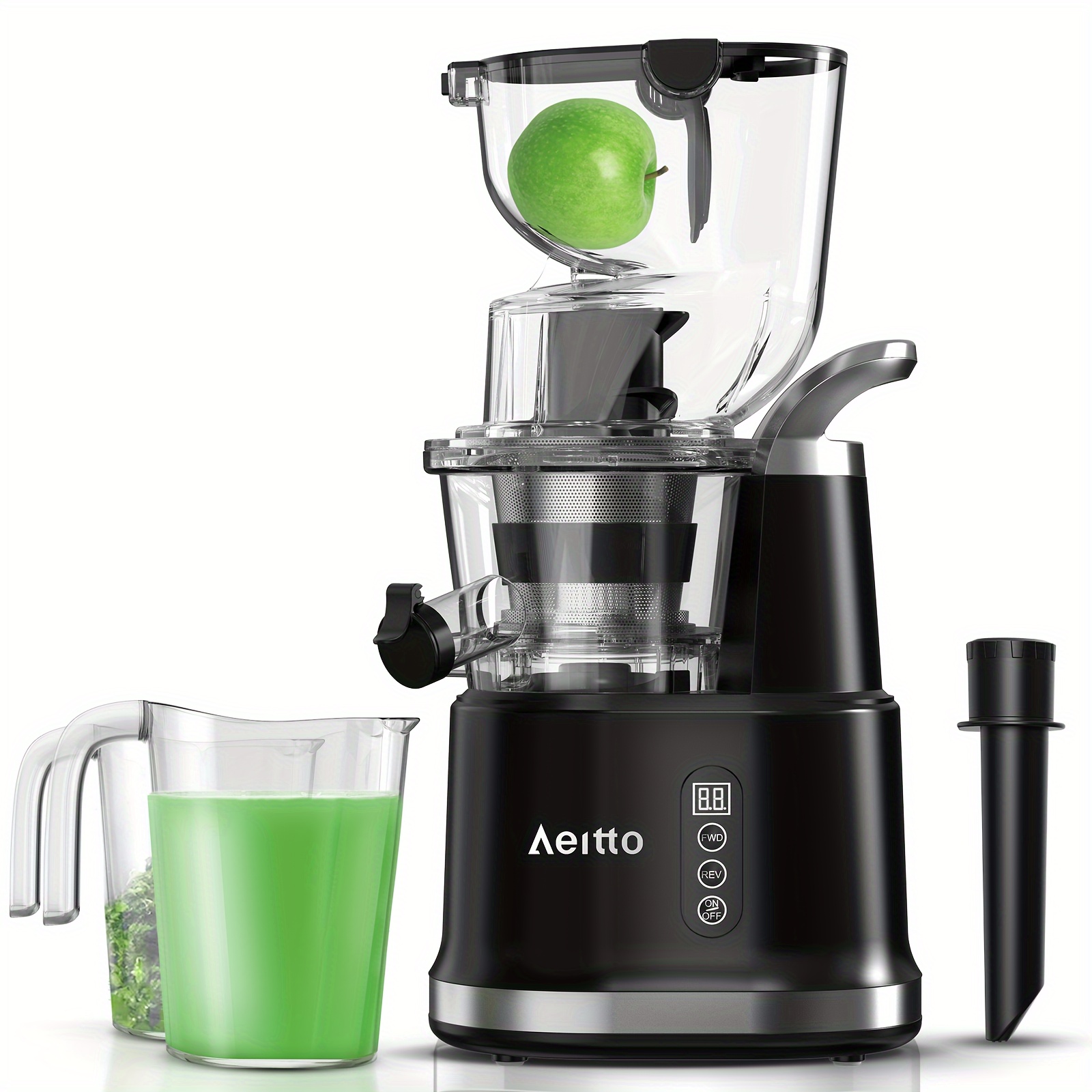 

Aeitto Juicer Machines, Cold Press Juicer With 83mm Large Feed Chute, Masticating Juicer Machines For Vegetable And Fruit, Easy To Clean With Brush, , Bpa-free Masticating Juicer.black