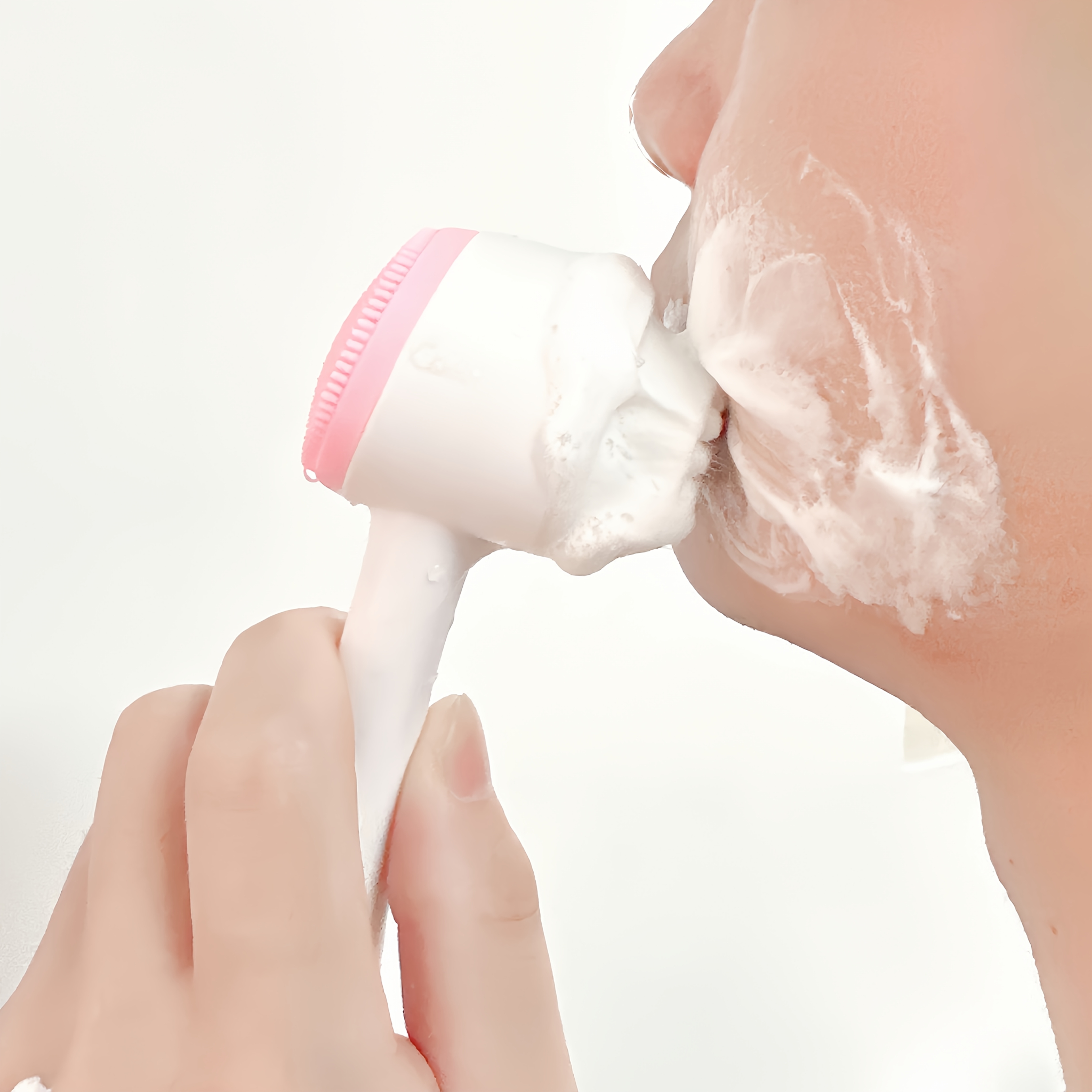 3D Facial Cleansing Brush with Dual Sides, Handheld Exfoliating Scrubber for The Face, Ideal for And Massage, Featuring Soft Hair And Cleanser