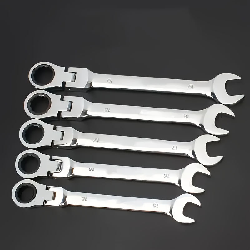 

1pc Ratchet Wrench With Flexible Head: Dual Ratchet Tool, Ratchet Combination Kit - Automotive Hand Tools - Steel Material