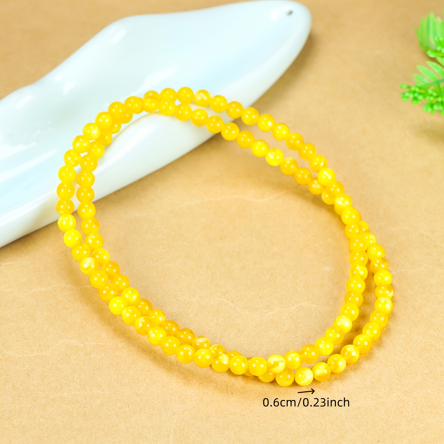 Bohemian Style Chicken Fat Yellow Round Bead Multi-Circle Bracelet
