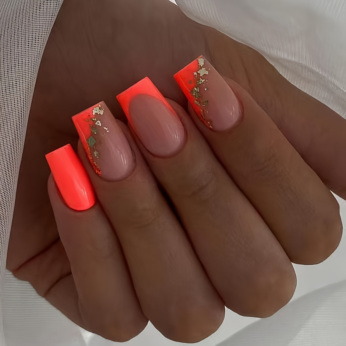 Image of Upgrade Your Look With 24 Short Square Press-on Nails, European And , Pure , Red Fake Nails, Extended Detachable Nails, With Jelly Glue, 1 Nail File, 1