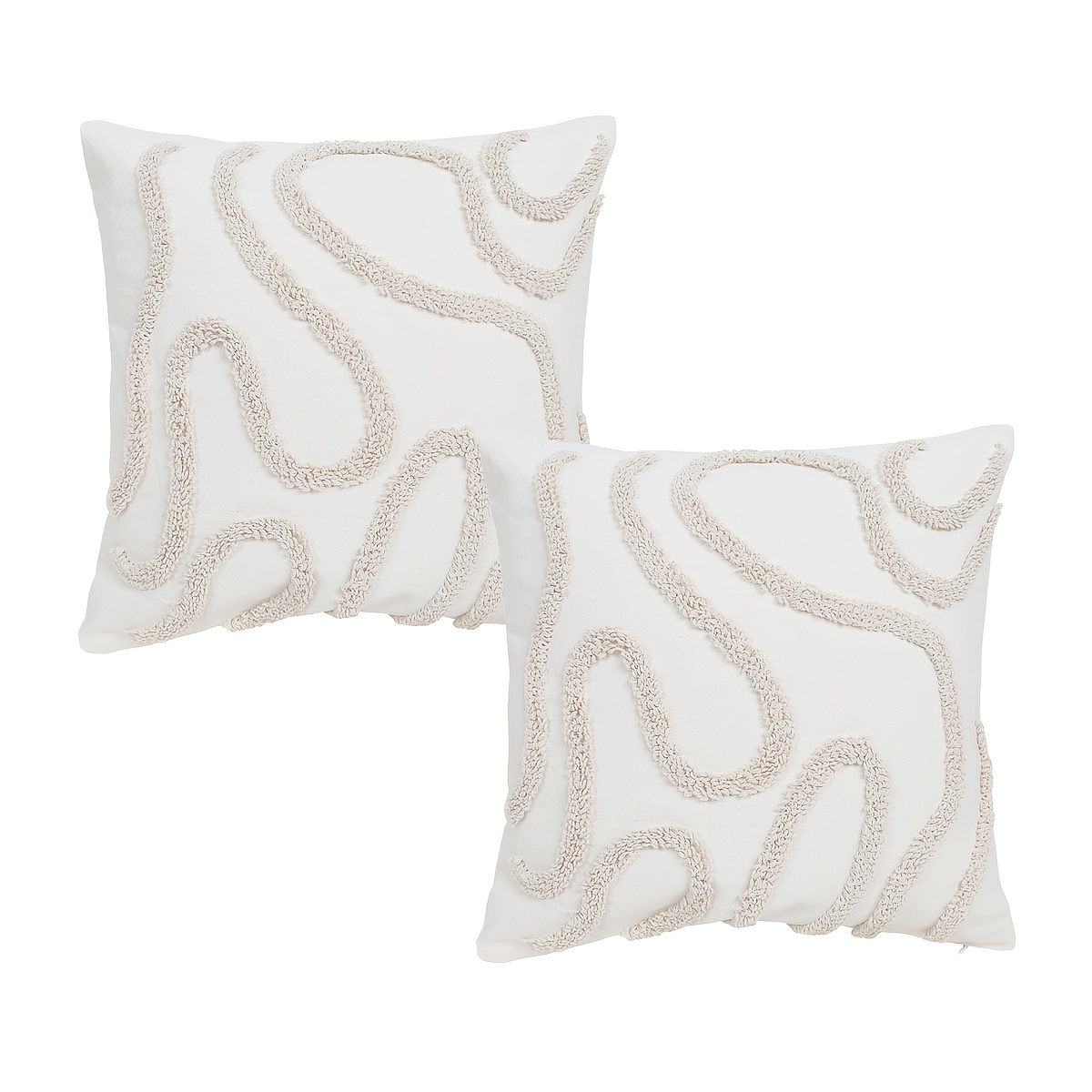 Image of 2pcs, Geometric Tufted Throw Pillow Cases, Moroccan Cases Set Of 2, Decorative Pillow Covers For Living Room Bedroom Couch Sofa, Home Decor Room Decor, No Pillow Insert