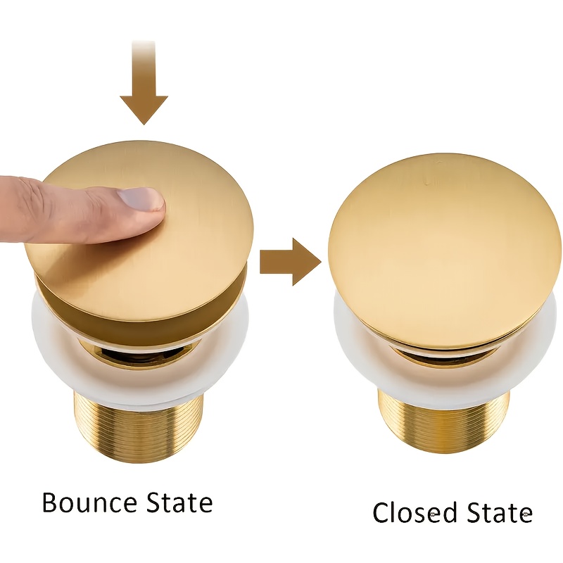 Stainless Steel Pop-Up Sink Drain Stopper with Painted Finish, Suitable for Bathroom and Kitchen Drains, Manual Operation, Matte Black, Golden Pull, Electroplated Silver, Available in Three Colors