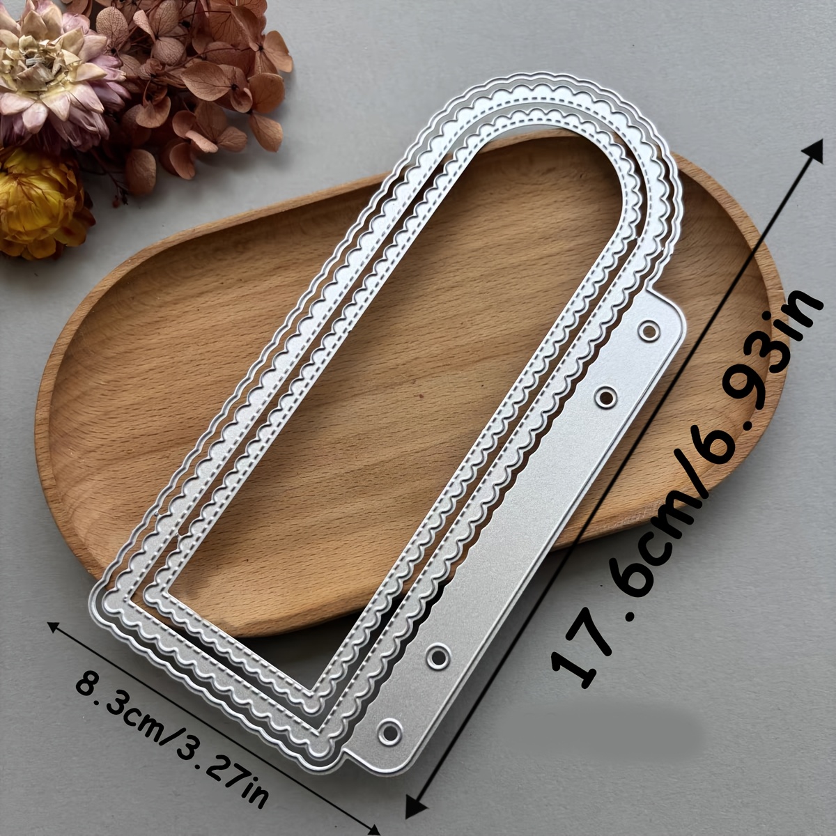 TEMU 1pc Archway Journal Metal Cutting Die, Lace Journal Cutting Die Carbon Steel Embossing Die, Holiday Journal Making, Birthday Handmade Cutting