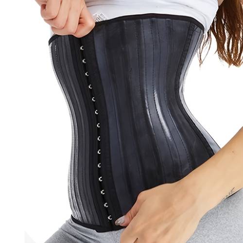 25 stahlknochen damen latex taillentrainer, taillenformer, bauchkontroll-bodysuit, mit 3 reihen