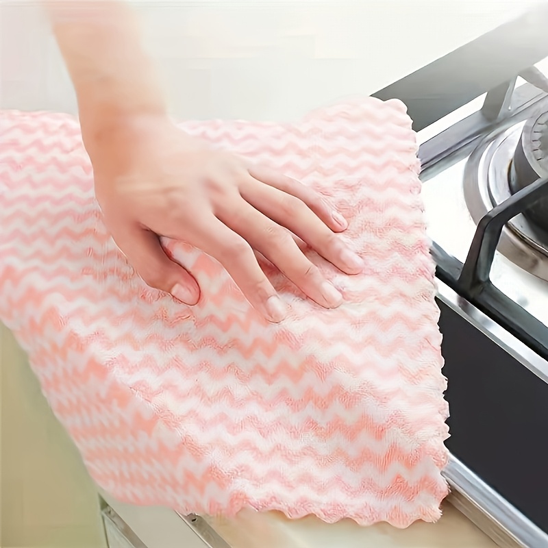 10pcs/set The Kitchen Rag is Free of oil, Super Strong Washing Water, Thickened Towel, and The Color is Delivered Randomly