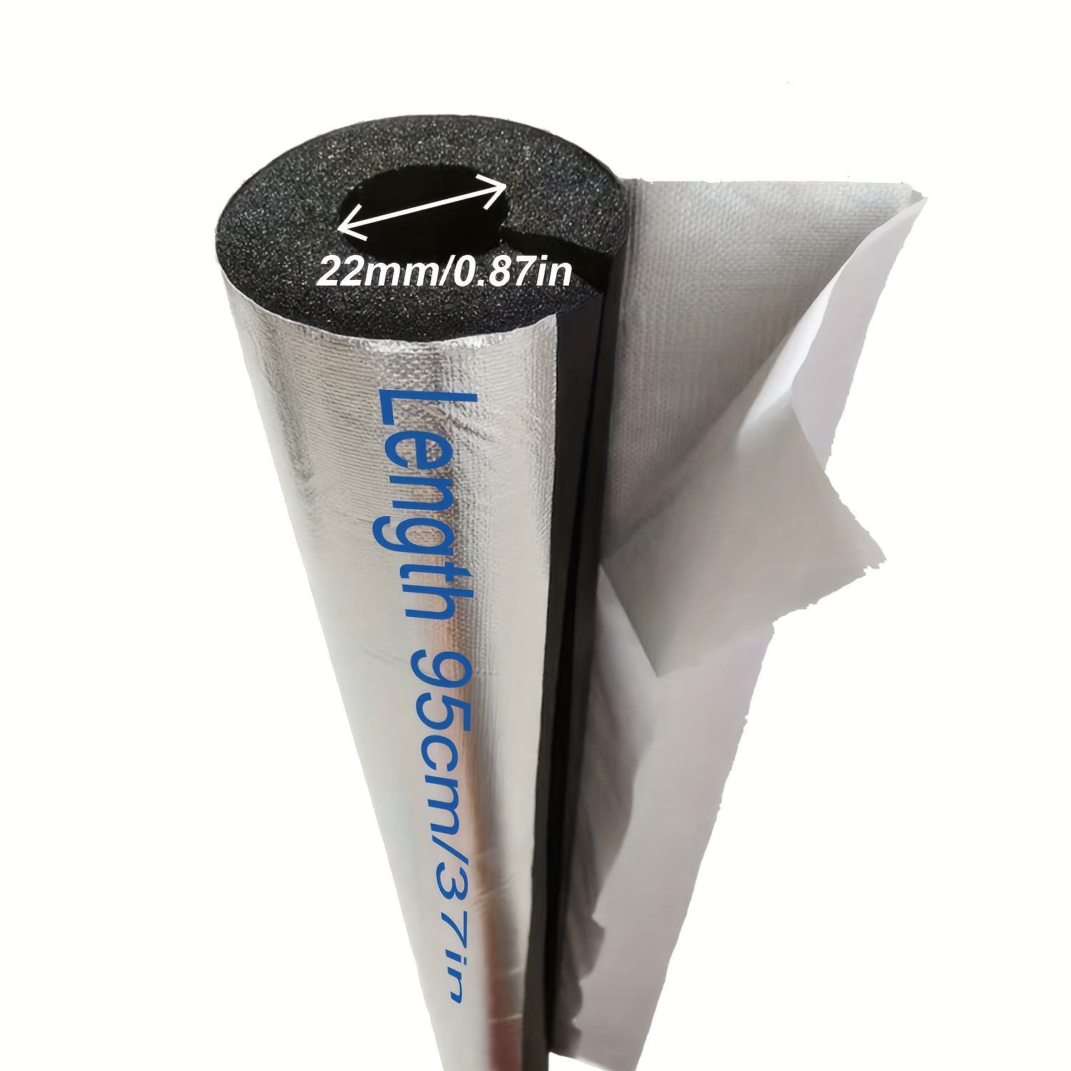 TEMU 1pc Self-adhesive Pipe Insulation - Heavy-duty Freeze Protection Pipe Sleeve (with Pre-cut Opening And Aluminum Foil Lining), Can Extreme Low