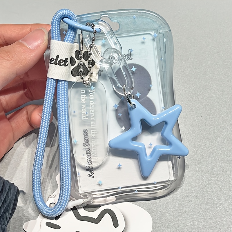 TEMU 2d Waist- Holder With Star Charm & Lanyard, Adorable Id Badge Holder For Students
