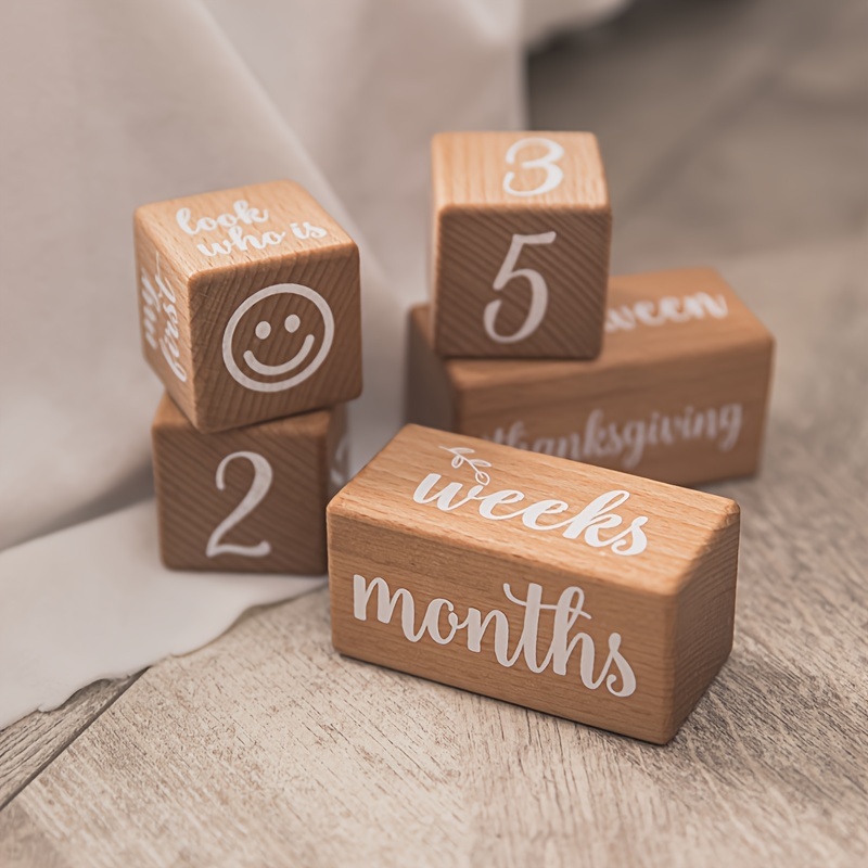 printed milestone cubes growth commemorative photo props youngsterss room decoration ornaments growth commemorative milestones details 2