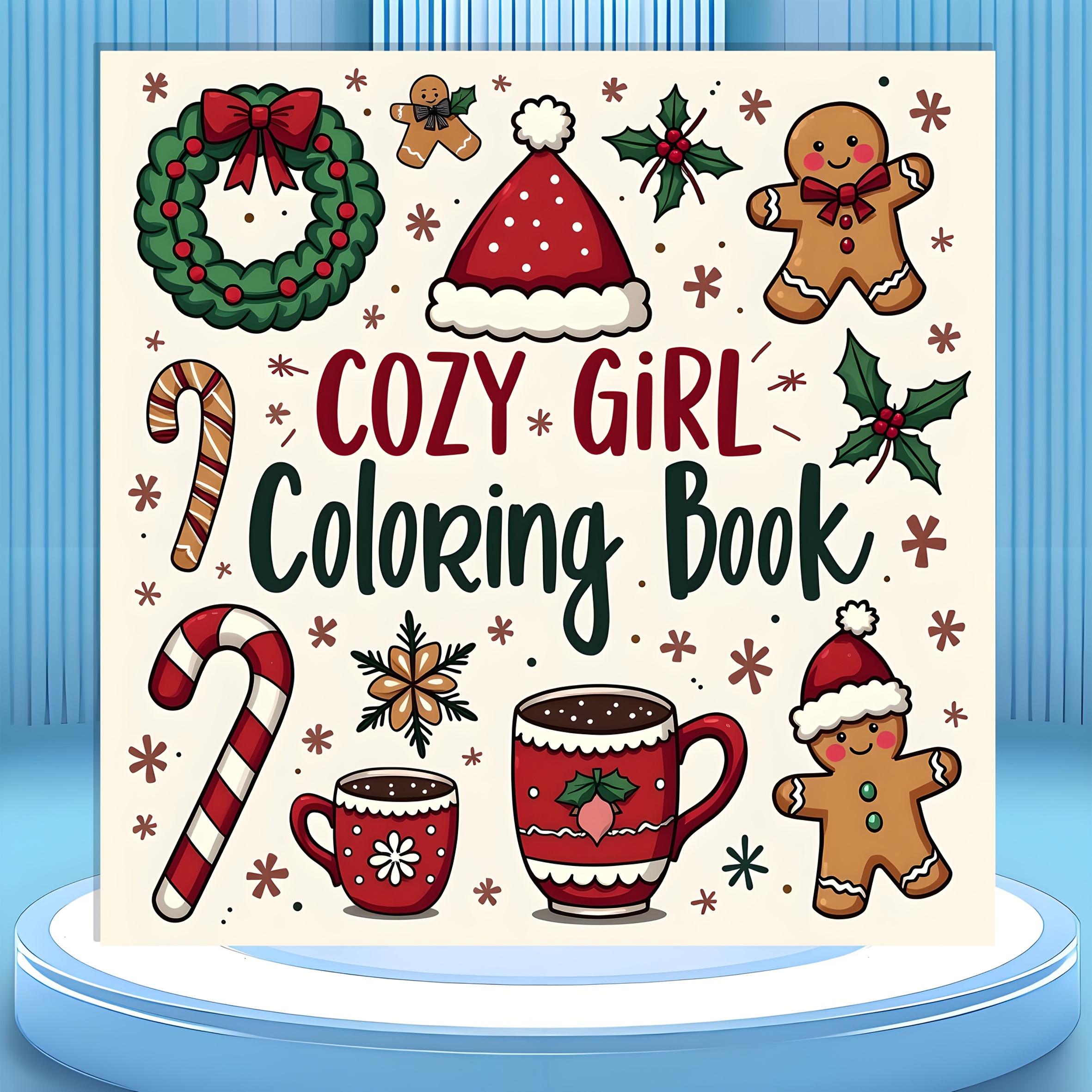 

1pc Cozy Girl 24-page Adult Coloring Book, Single-sided Print With Clear Lines And Patterns, Ideal Gift For , Halloween, Thanksgiving, Christmas - Color Paper