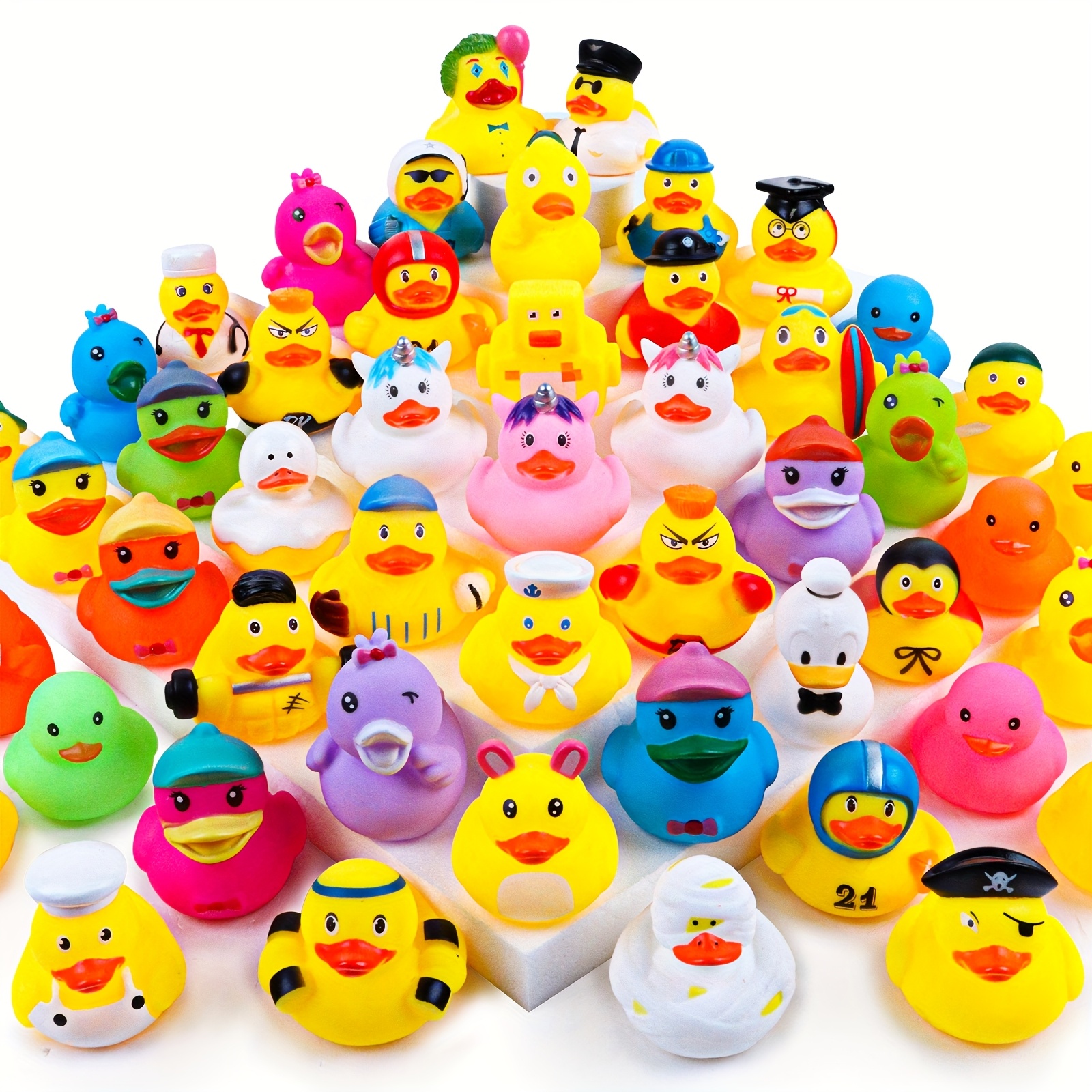 50 Pack Multicolor Mini Rubber Duck Bath Toy Colored Little