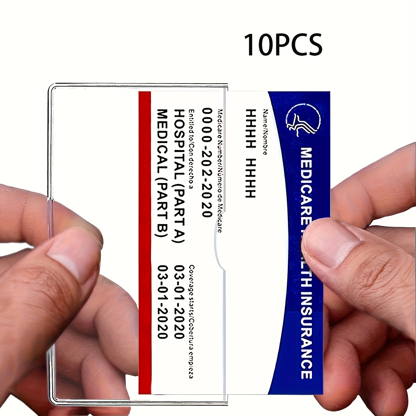 Durable Transparent PU Card Protection Covers, Soft Flexible Credit Card Clips, 10-Pack for Wallet Storage