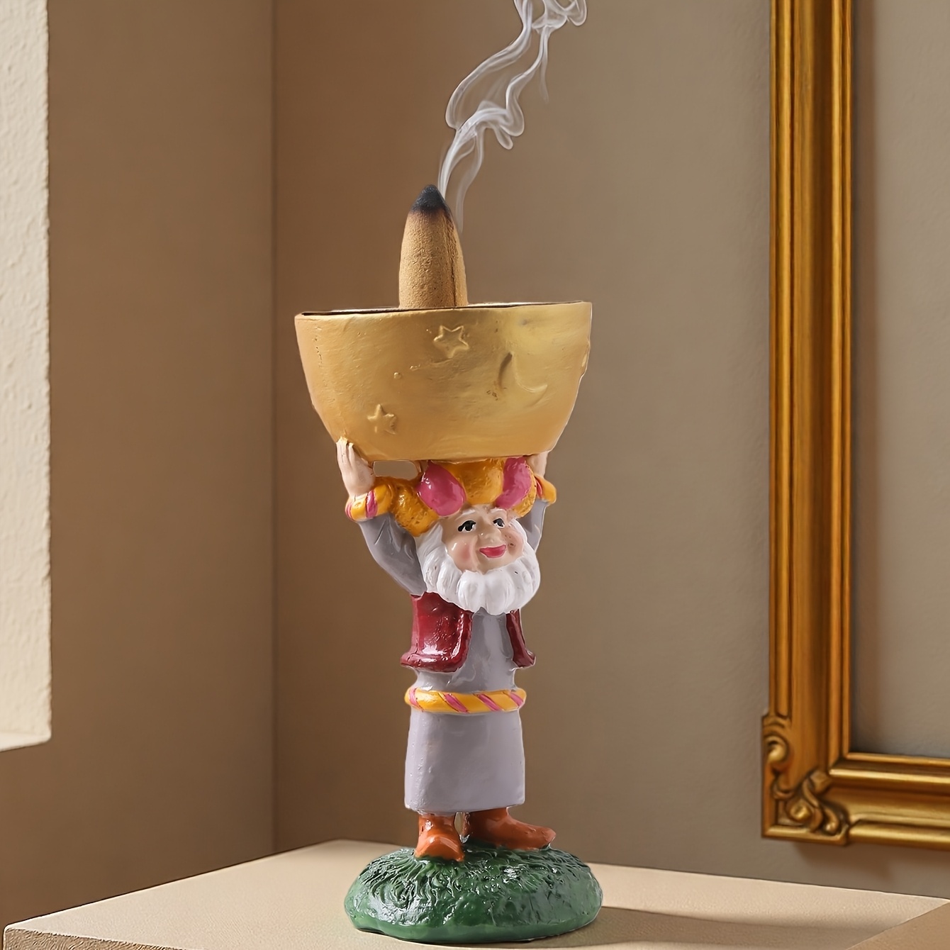 1pc resin creative middle eastern character statue incense holder   burner for home decor living room bedroom study office ramadan festival gift best holiday gift Product details 7