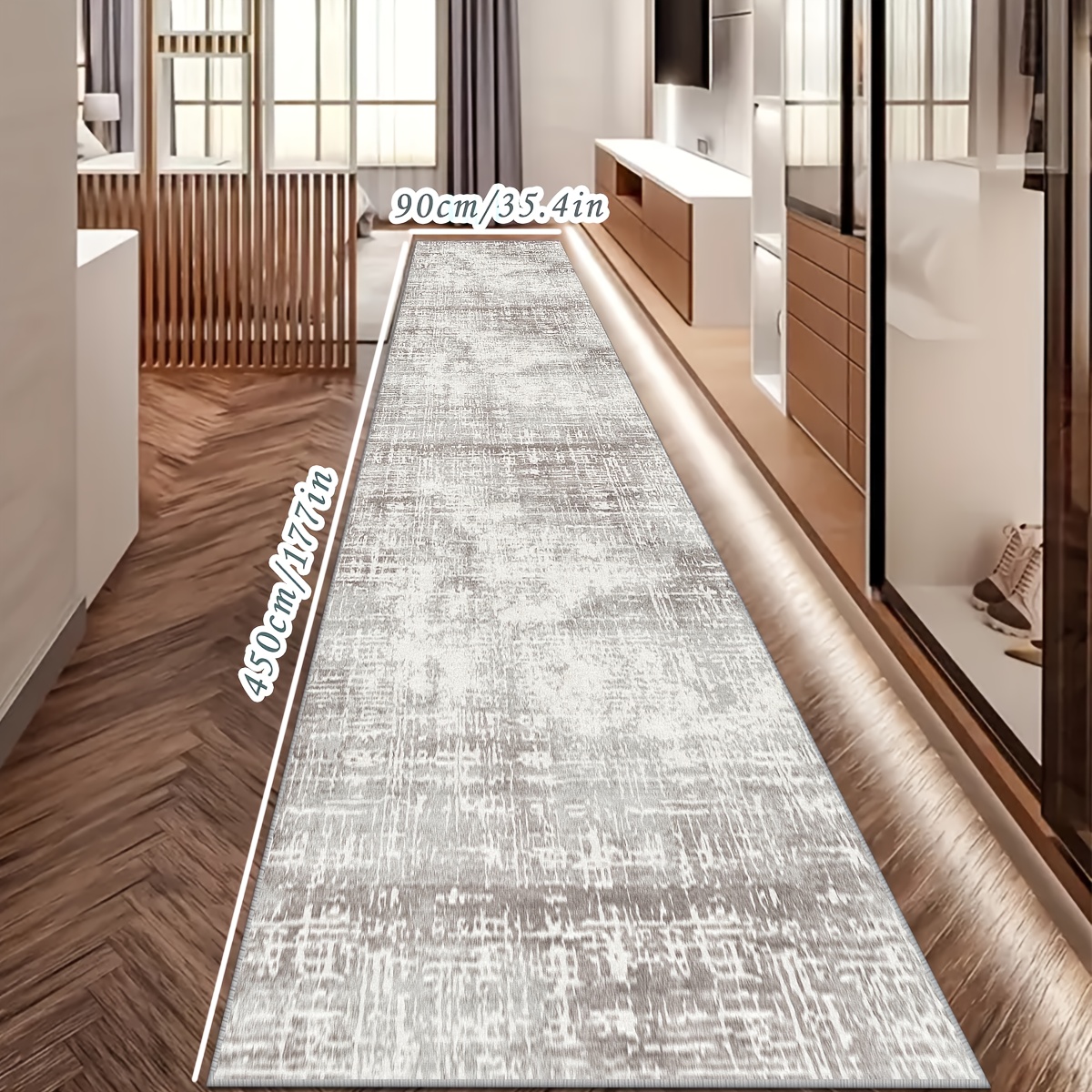 TEMU 1pc, Light-colored Abstract Soft And Comfortable Hallway Mat, Indoor/outdoor Runner Mat, Artistic Modern Decorative Mat, Easy To Store, Easy To