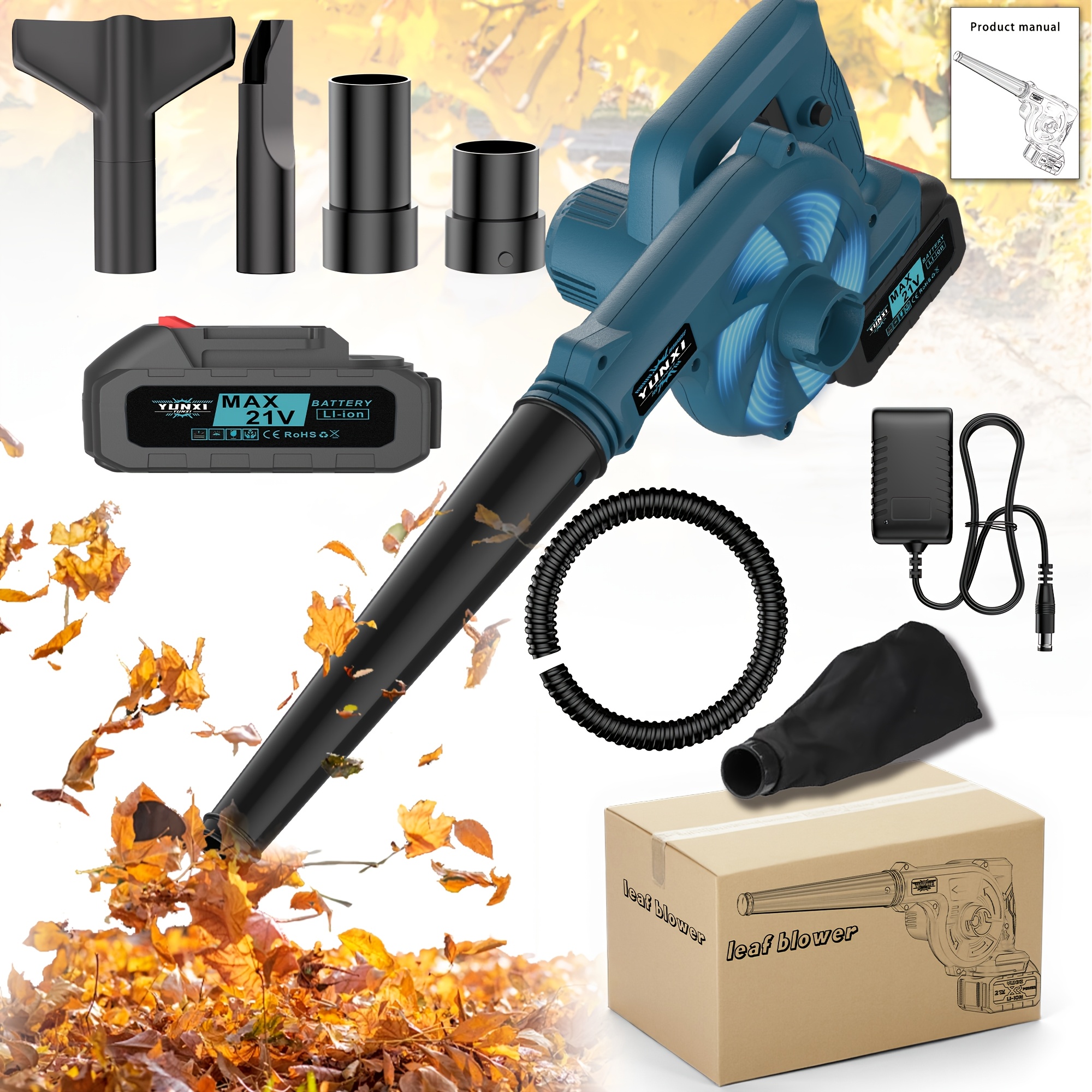 Image of Handheld Wireless Leaf Blower, Lightweight And Powerful Handheld Hair Dryer, Optional Accessories, Suitable For Heavy-duty Construction Sites, Gardens, , , Gardens, And , Does Not A Charger