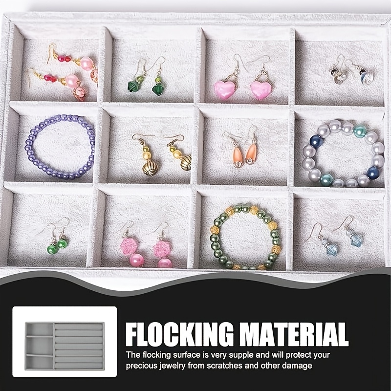 Oak Grey 2pcs Velvet Stackable Jewelry Box Set