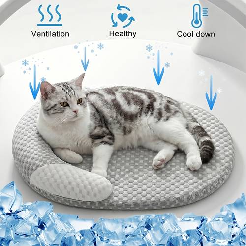 cama para gatos y para perros pequeños - colchoneta redonda para mascotas transpirable y lavable con soporte para el cuello, ropa de cama textil lavable para gatos de interior, cama de montaje para caluroso para mascotas pequeñas