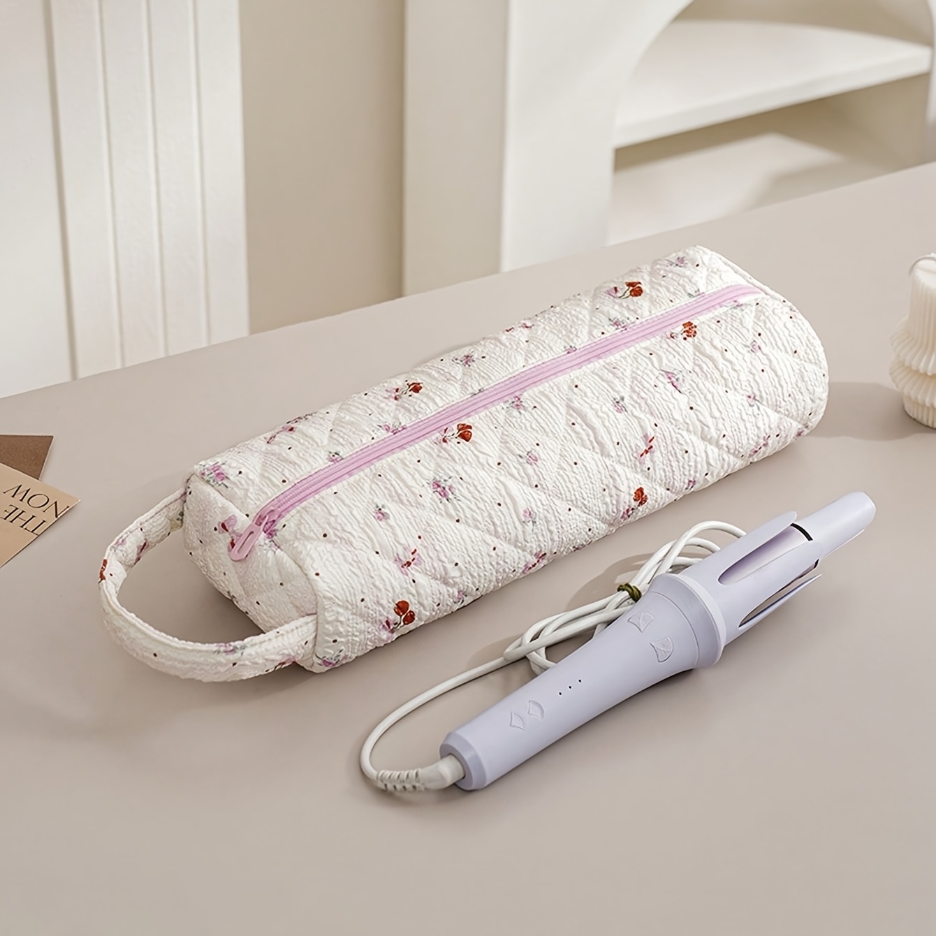 TEMU Borsa porta piastra per capelli/piastra per stirare, elegante e capiente; Borsa cosmetica/da toilette portatile qualit�; Resistente al calore e