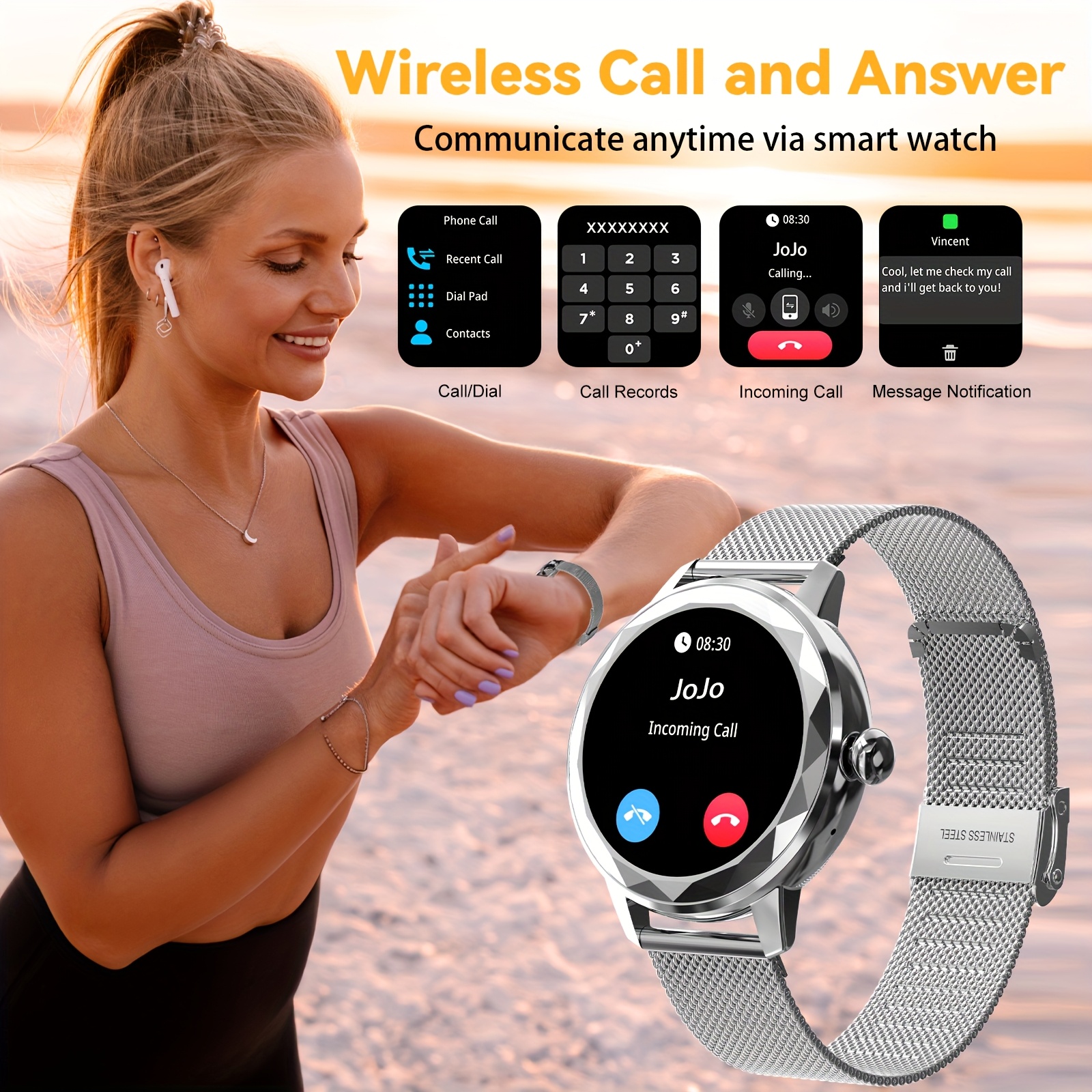 Stylish Health Tracking Watches Premium Fashion Women's Smartwatch