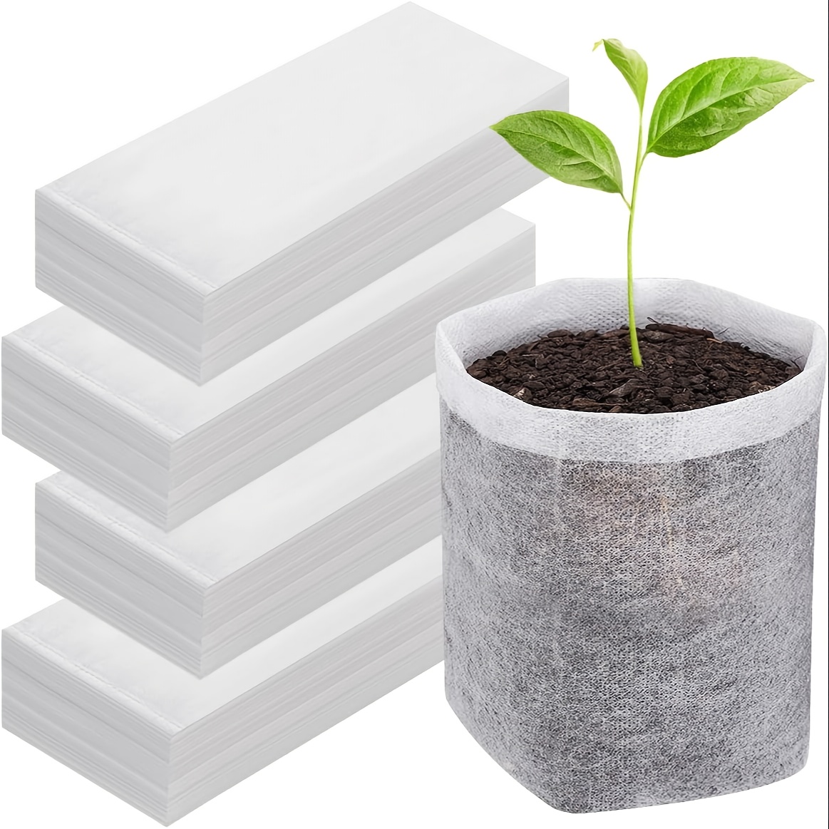 400pcs Pla Seedling Bags -3 Sizes Of Fabric Seedling Plant Growth Bags, Quick Germination Small Bags, Suitable For Vegetable, Flower, Potato, Seed Starting And Supply