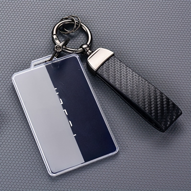 TEMU Suitable For Card Key Case Buckle Modelx Shell Modely Car Nfc Special Bag Carbon Durable Tpu Key Case Fiber Rope Buckle High-end Men And Women