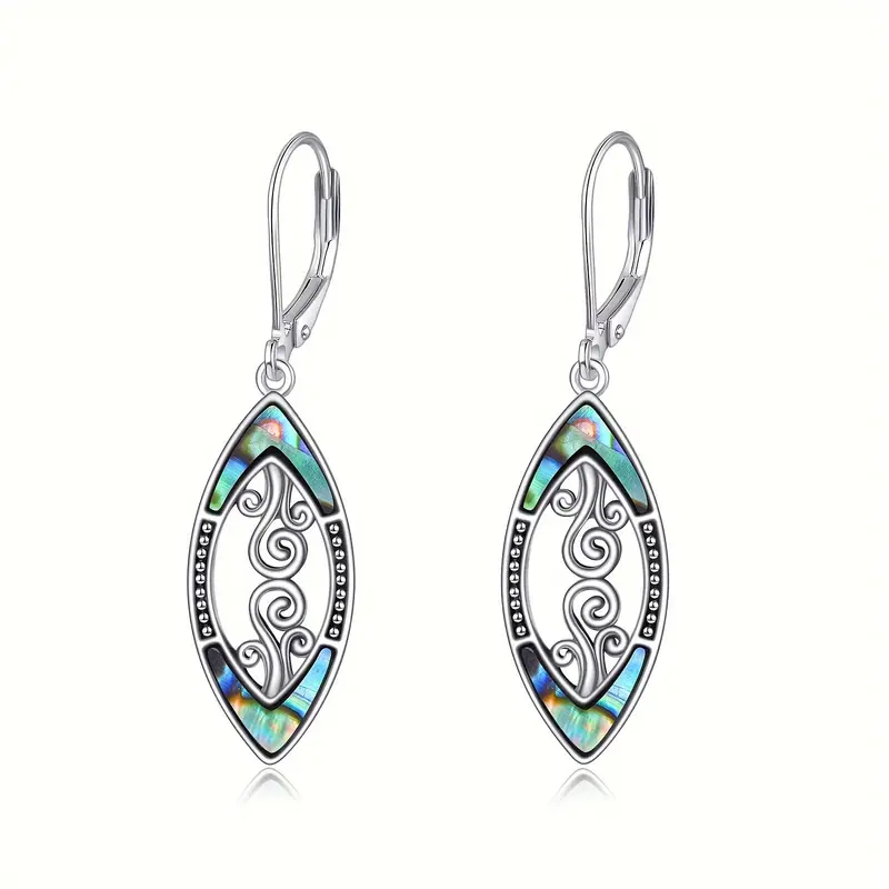 925 sterling silver abalone shell dangle drop earrings for women bohemian earrings jewelry gift Product details 1