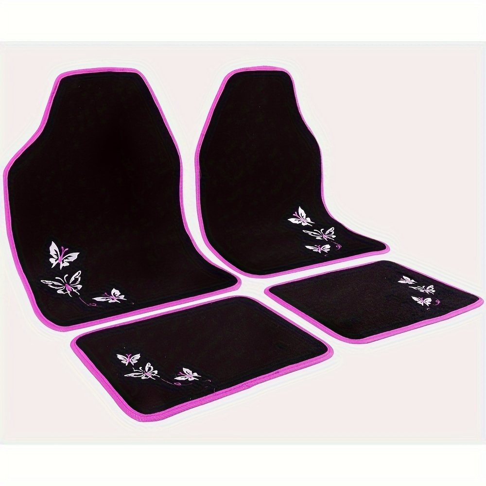 1 Set Car Floor Mat Set, 4pcs Set, Universal Fit, Floor Mats, Non-slip Car Floor Mats, Heel Protection, Embroidery