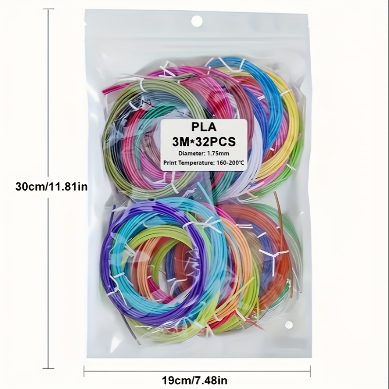 Image of 32 Colors 3d Printing Pen Pla Filament, Per Color, 320 Feet In Total, Random Colors