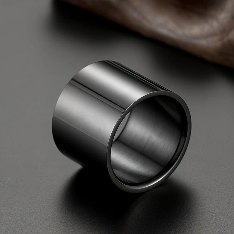 18mm Wide Titanium Men's Ring, Casual Plain Band