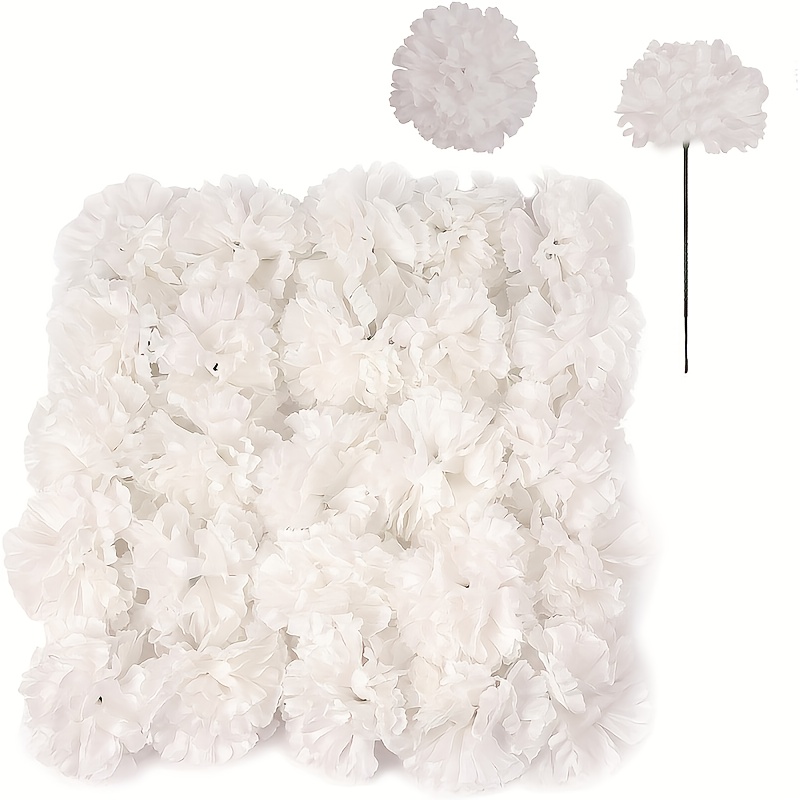 

50pcs, White Silk Carnations, Wedding Simulation Flowers, Mother's Day Decorations, Mother's Day Gift Decorations, Diy Decorations