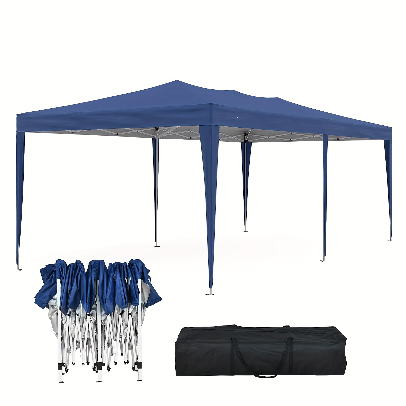 

Set, Outdoor Pop Up Canopy Tent 10*20 Waterproof Gazebo With Carrying Bag Height Adjustable Tent For Party, Wedding, Outside Events