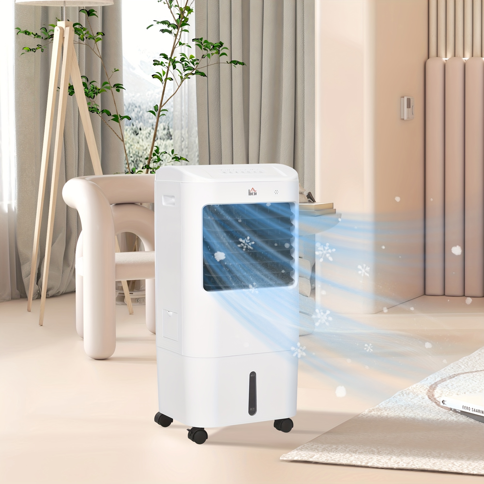 TEMU HOMCOM 31" Refroidisseur d'air évaporatif portable, ventilateur de refroidissement à glace 3-en-1, refroidisseur de et avec télécommande,