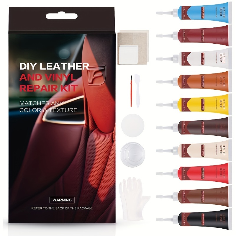 

Diy Leather And Vinyl Repair Kit-10 Color Genuine Leather Repair Set With Cracks, Old And Refurbished As Before