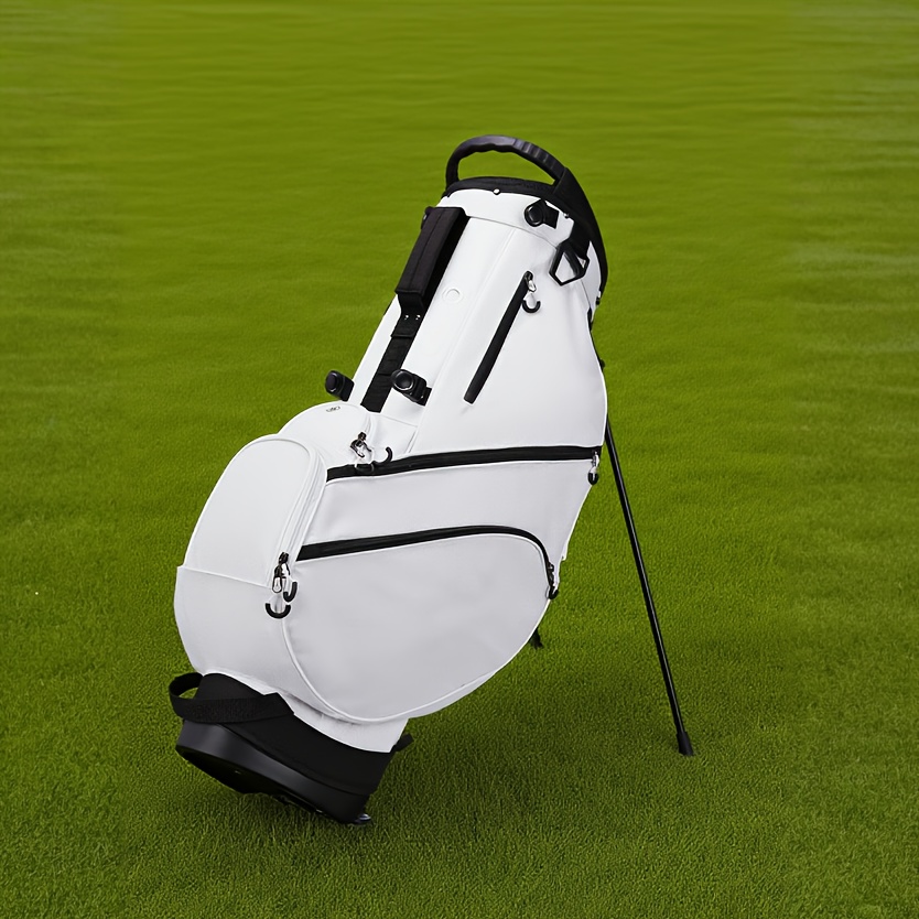14 way lightweight golf stand bag durable polyester blend club bag with multiple compartments adjustable shoulder strap   white black for men women valentines day fathers day   bag accessories sturdy construction 0