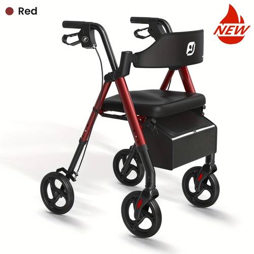 z21 rollator walker with cycling durable aluminum 8 all terrain tires ergonomic backrest dual adjustable height supports up to 300 lbs
