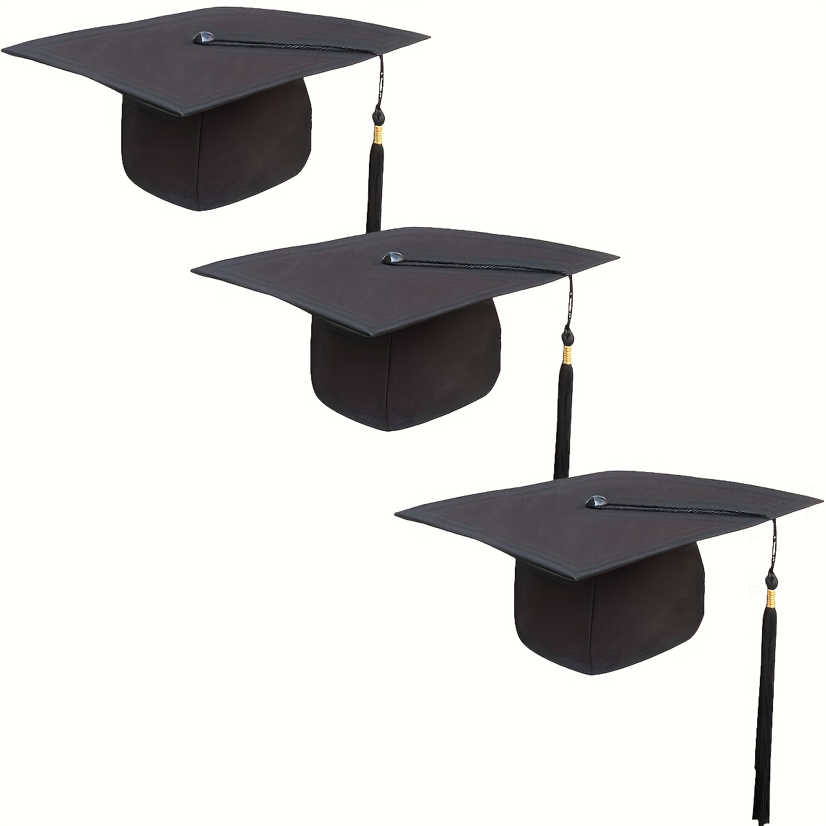 Abschlusshut 2024 Mit Quaste – Schwarz, Verstellbar (48-60 Cm), Für Uni, Schule, Feier