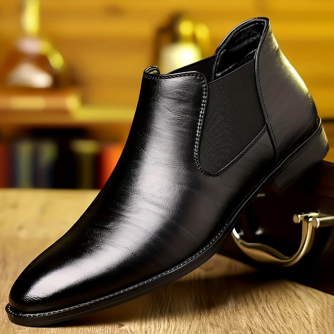 Office leather ankle boots best sale