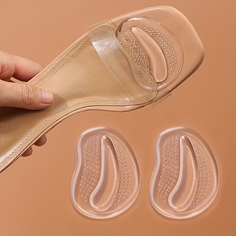 TEMU 1 Par de almohadillas metatar para el antepié, plantillas invisibles para zapatos de de media talla, almohadillas autoadhesivas gruesas