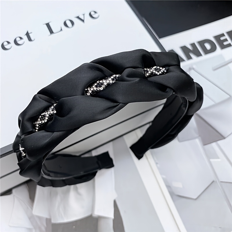 TEMU 1pc Women's Elegant Vintage Smooth Glossy Forhead - Rhombus Pattern , Solid Color Wedding,, Accessory For High & Receding