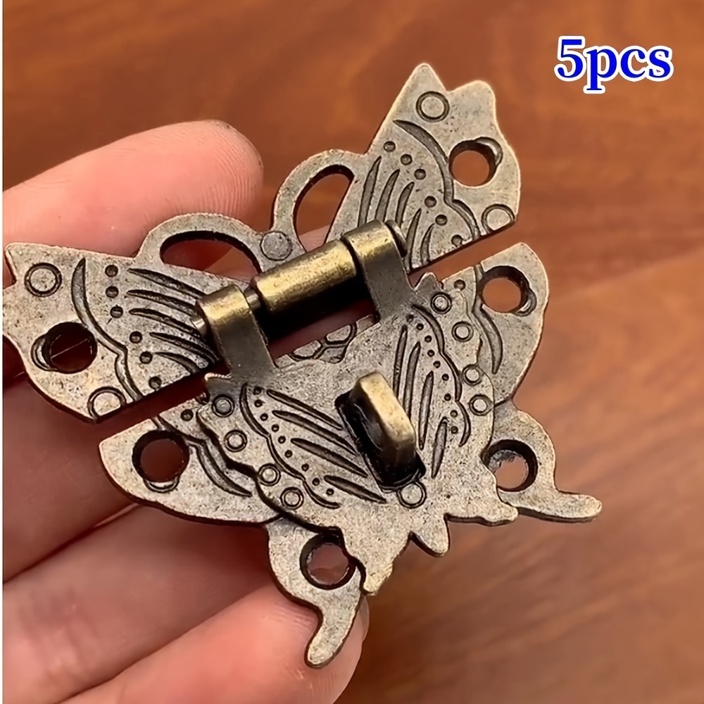 TEMU 5pcs Alloy Hasps With Screws For Wooden Jewelry Box Case Chest Decorative Vintage Lock Clasp Hardware