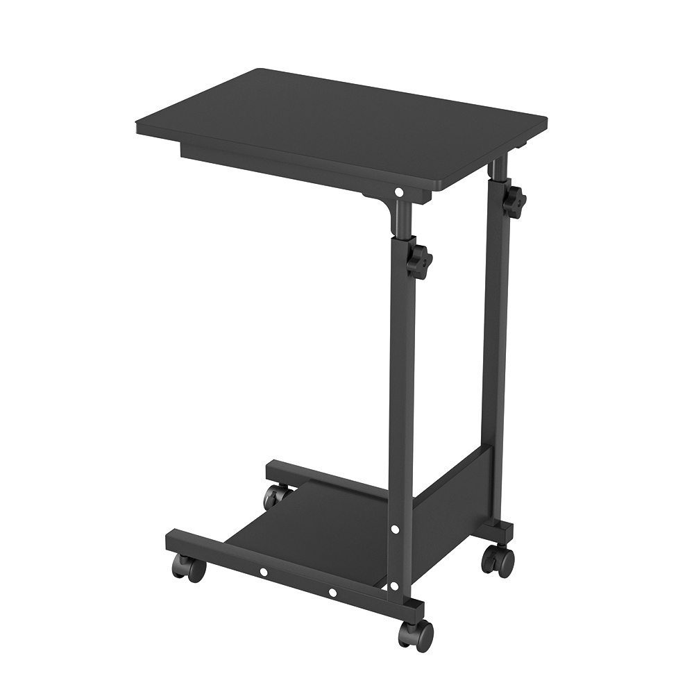 TEMU Laptop Desk, Height-adjustable (63-85cm), Mobile Standing Desk, Computer Desk With 4 Casters, Bedside Table, Living Room Side Table, Black, Home