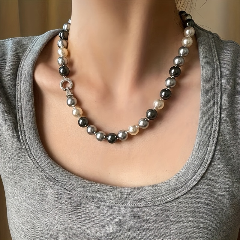 10mm Beaded Necklace and Bracelet Set Vintage Mixed Chain Gift Casual Attire