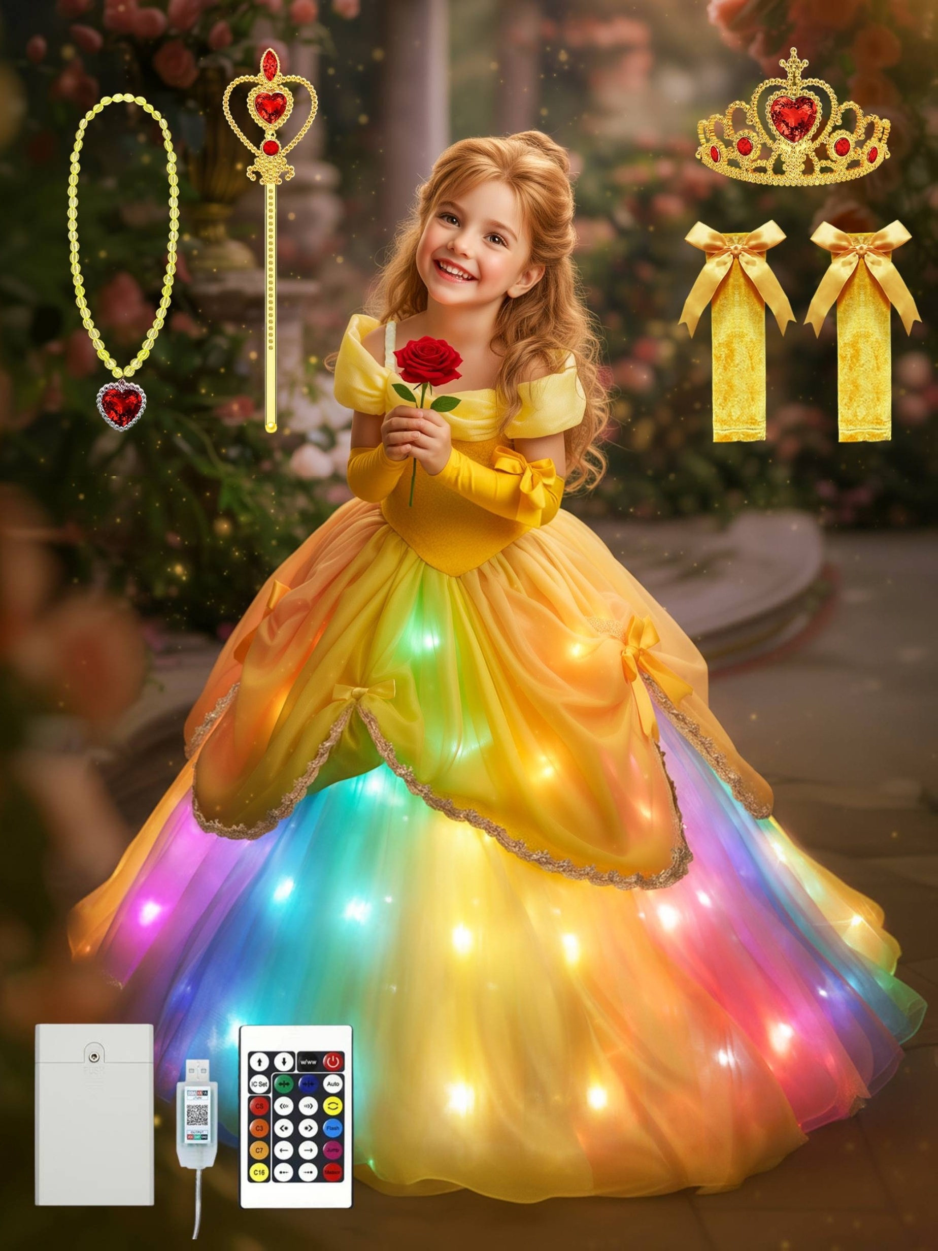 led dress girl sold on Temu United States