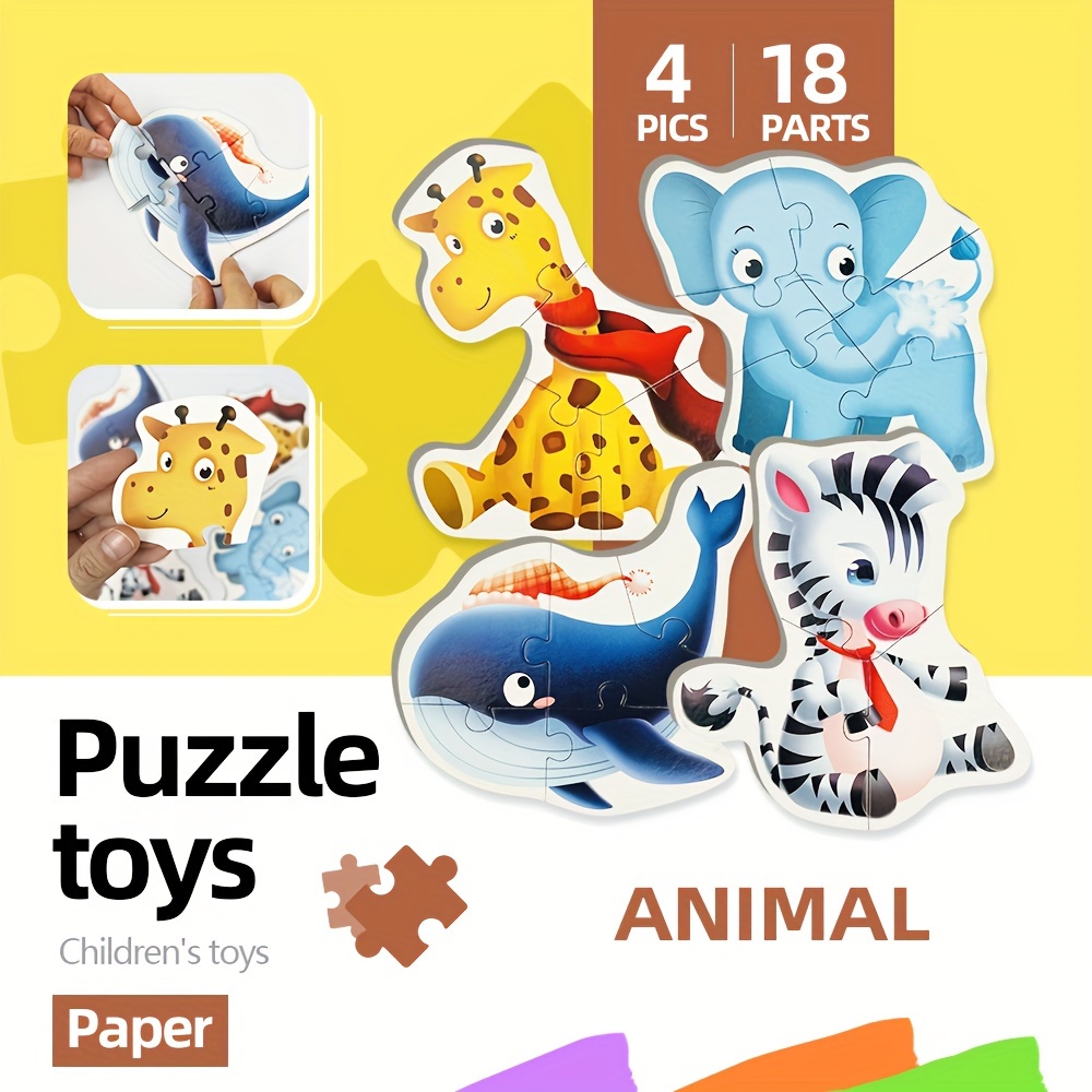 

18pcs Large Paper Puzzle Toys, Early Education Children's Men's And Women's Enlightenment Hands-on Ability Gift