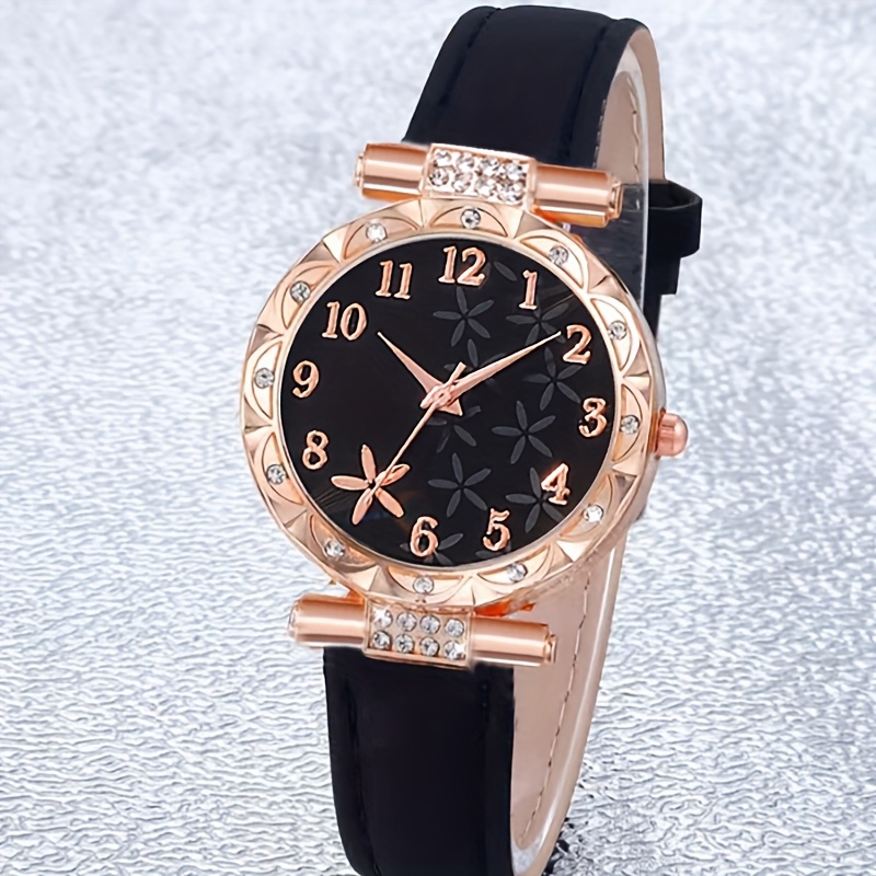 6pcs Women's Luxury Quartz Watch & Matching Set - Elegant Watch with Strap, Bracelet, Necklace, Earring Suitable for Easter, Ramadan, Valentine's Day Gift - Stylish Quartz Watch for Parties, Weddings, Daily Wear