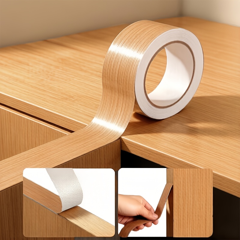 TEMU Retro Wood Banding Stickers, Tear Off And Stick, Self-adhesive Pvc Waterproof And Wear-resistant, Decorative Stickers For Beautifying Corners Of